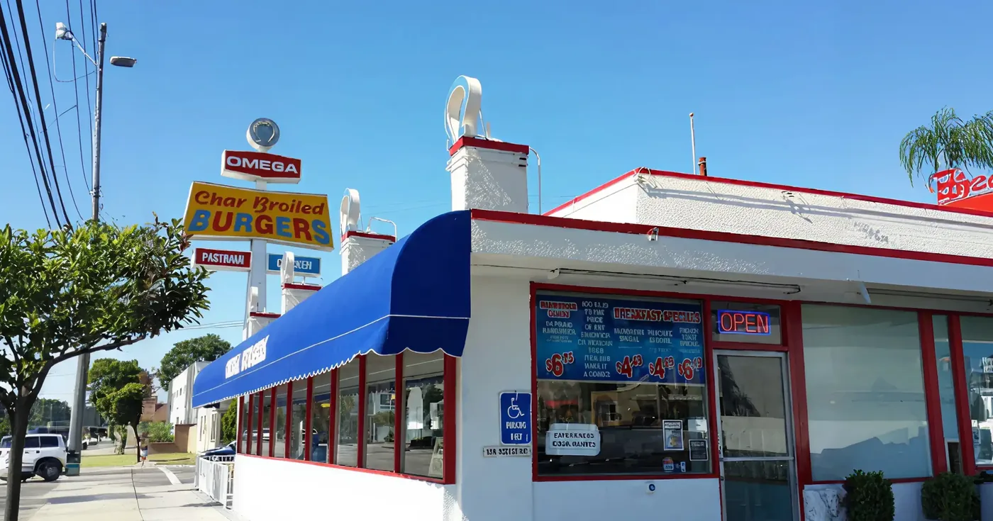 Family meal with a junior burger and sliders from Omega Burgers in Bellflower