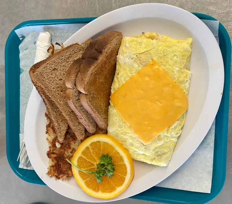Omelettes at Omega Burgers, Bellflower