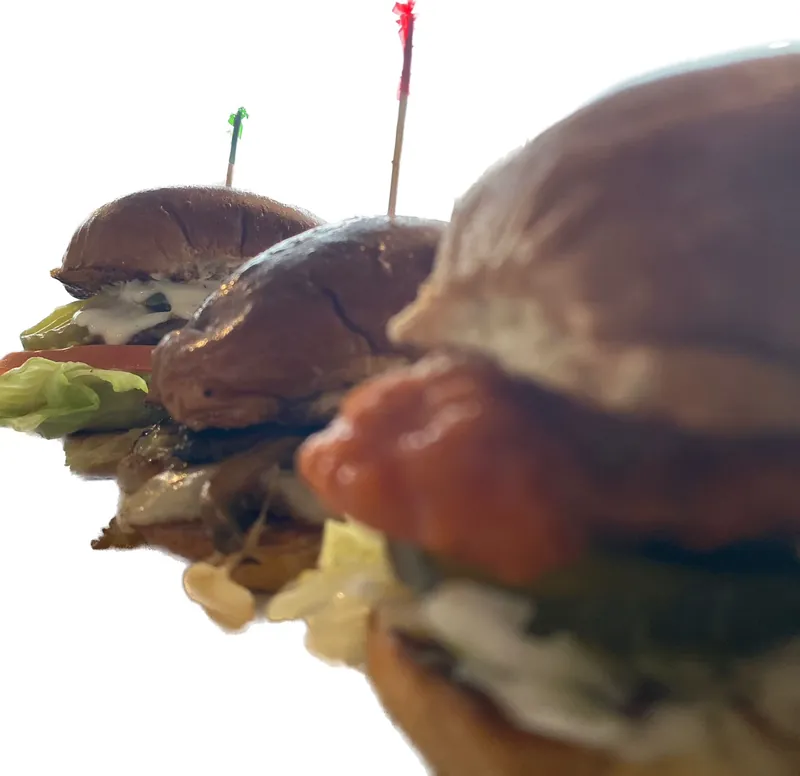 Burger Sliders at Omega Burgers, Bellflower