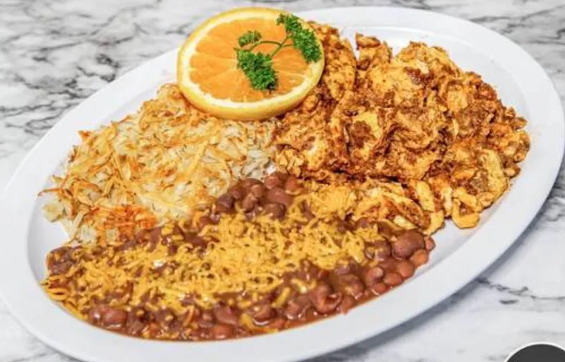 Chorizo and Eggs at Omega Burgers, Bellflower