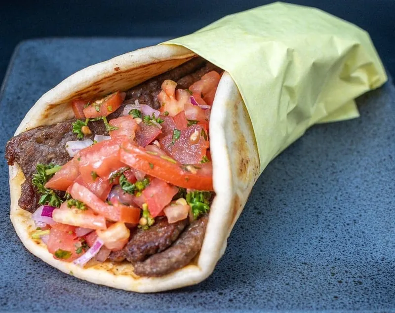 Gyro Sandwich at Omega Burgers, Bellflower