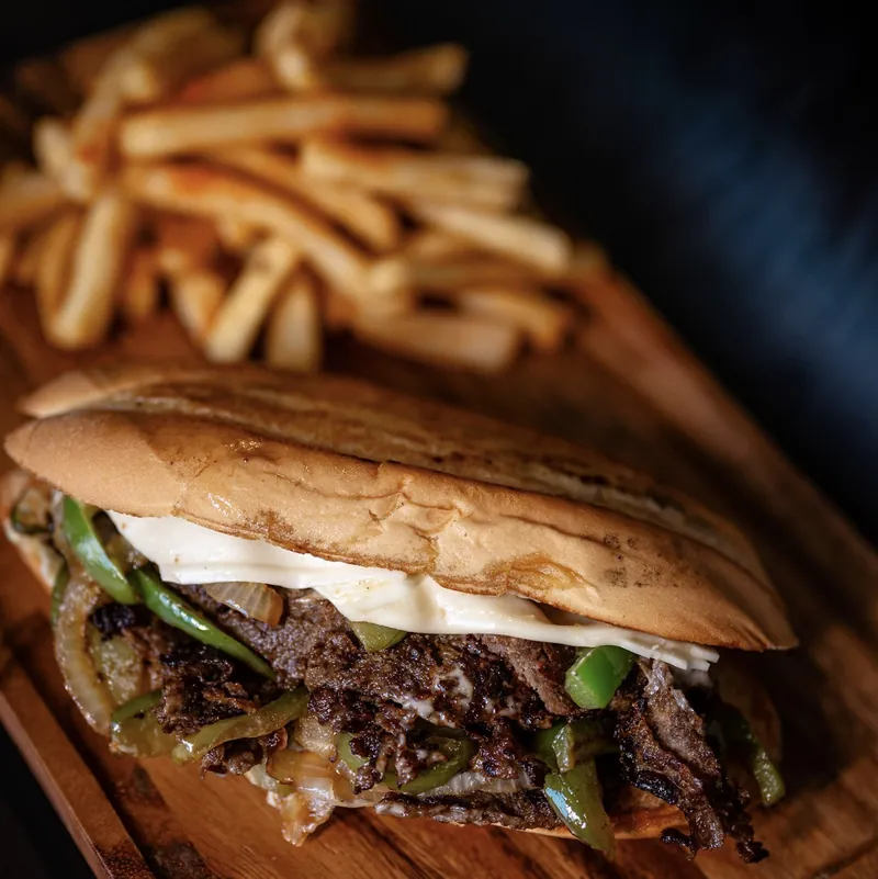 Philly Cheesesteak at Omega Burgers, Bellflower