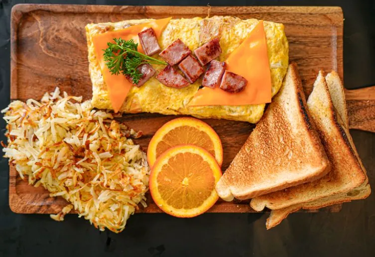 Ham Omelette at Omega Burgers, Bellflower